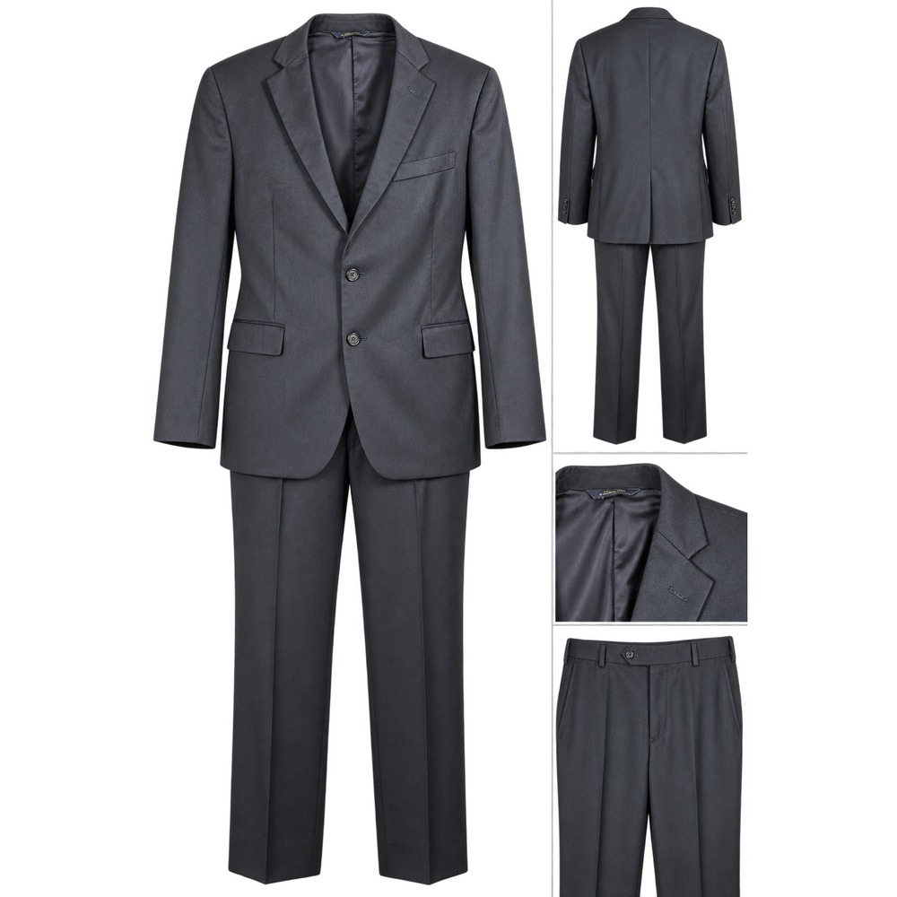 Brooks Brothers 1818 Regent Mens Suit 41R 36W Black Wool Made USA Italian Fabric